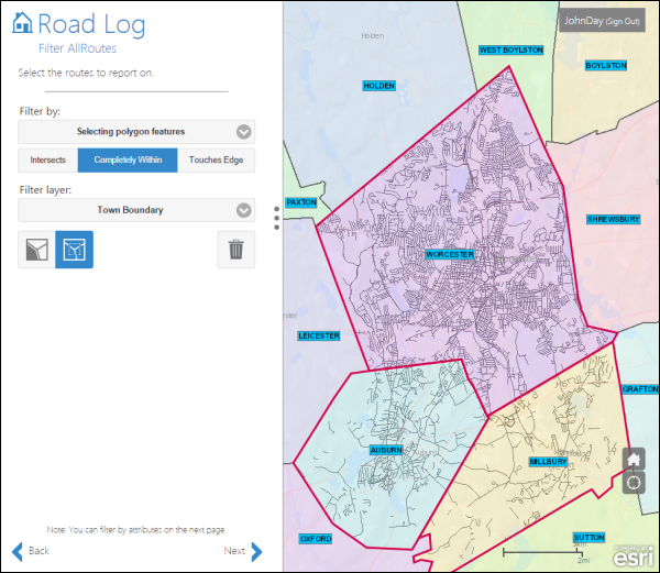 Selecting routes that intersect multiple town boundaries Selecting routes that intersect multiple town boundaries